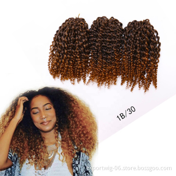 Wholesale Curly Crochet Extension Synthetic Marley Braid Ultra Hair Kinky Malibob dread Synthetic braids Crochet hair